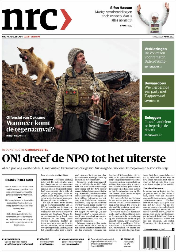 Portada de NRC Handelsblad (Pa&iacute;ses Bajos)