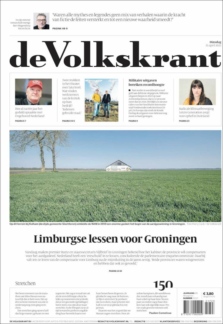 Portada de De Volkskrant (Pa&iacute;ses Bajos)