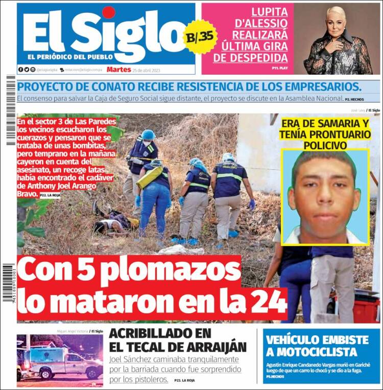 Portada de El Siglo (Panam&aacute;)