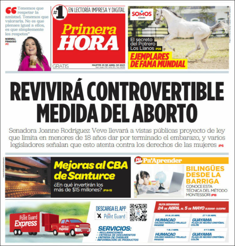 Portada de Primera Hora (Puerto Rico)