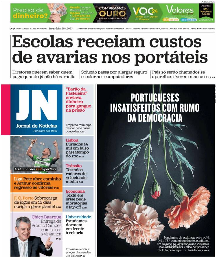 Portada de Jornal de Notícias (Portugal)