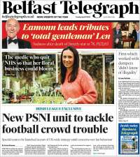 Portada de Belfast Telegraph (Reino Unido)
