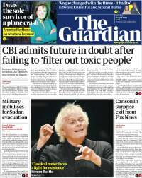 Portada de The Guardian (Reino Unido)