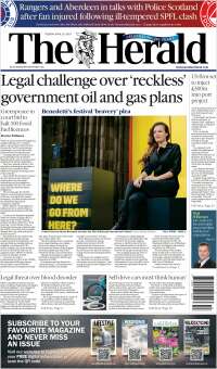 Portada de The Herald (Reino Unido)