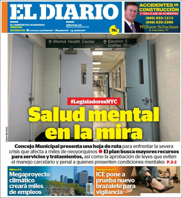 Portada de El Diario NY (USA)