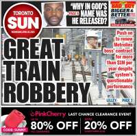 Portada de The Toronto Sun (Canadá)