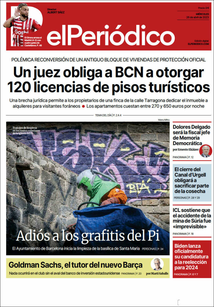 Portada de El Periódico (España)
