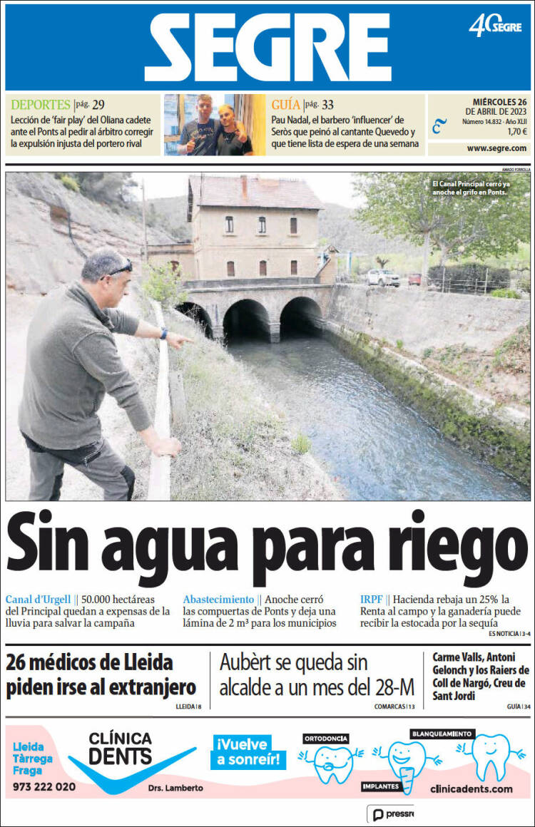 Portada de Segre  (España)