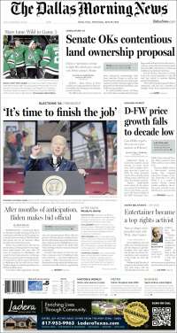 Portada de Dallas Morning News (USA)