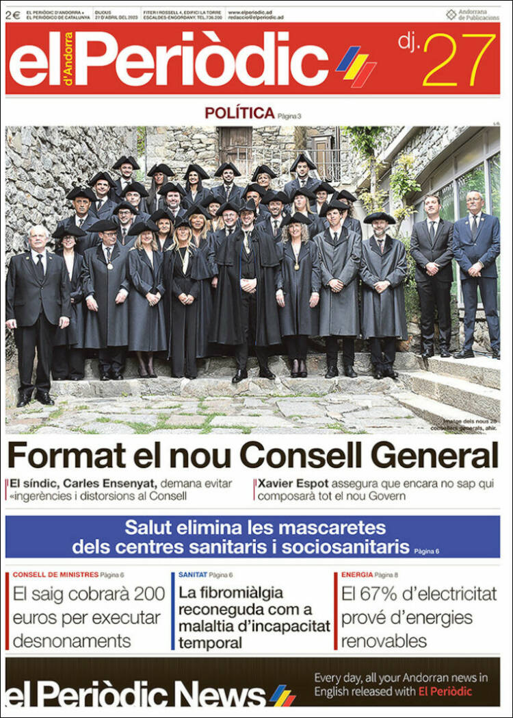 Portada de El Periòdic d'Andorra (Andorra)