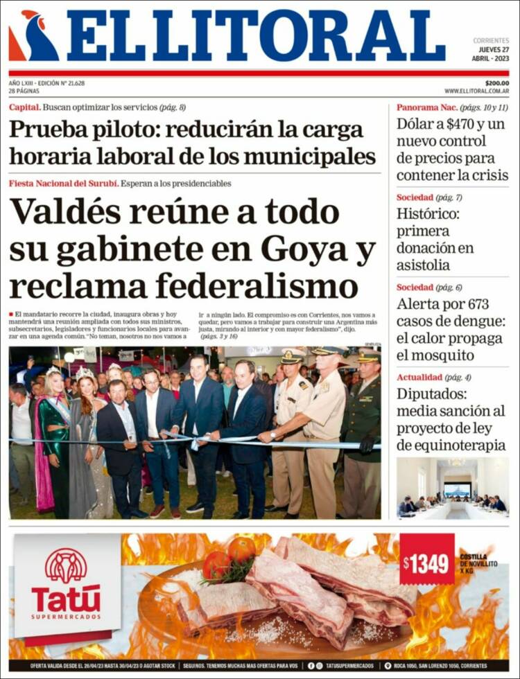 Portada de El Litoral Corrientes (Argentina)