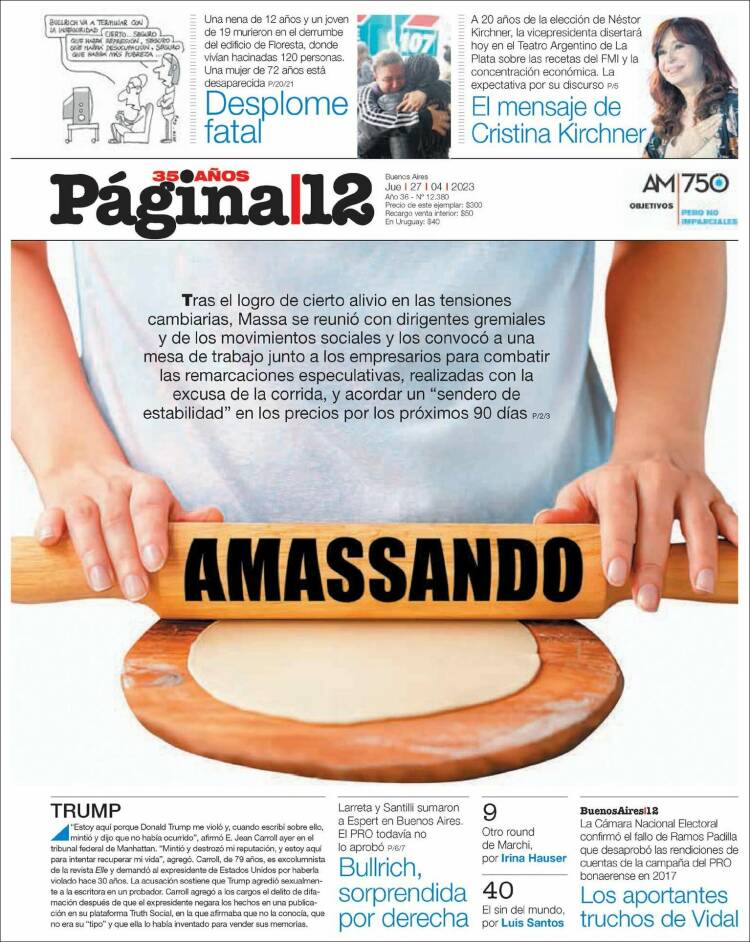 Portada de Página/12 (Argentina)