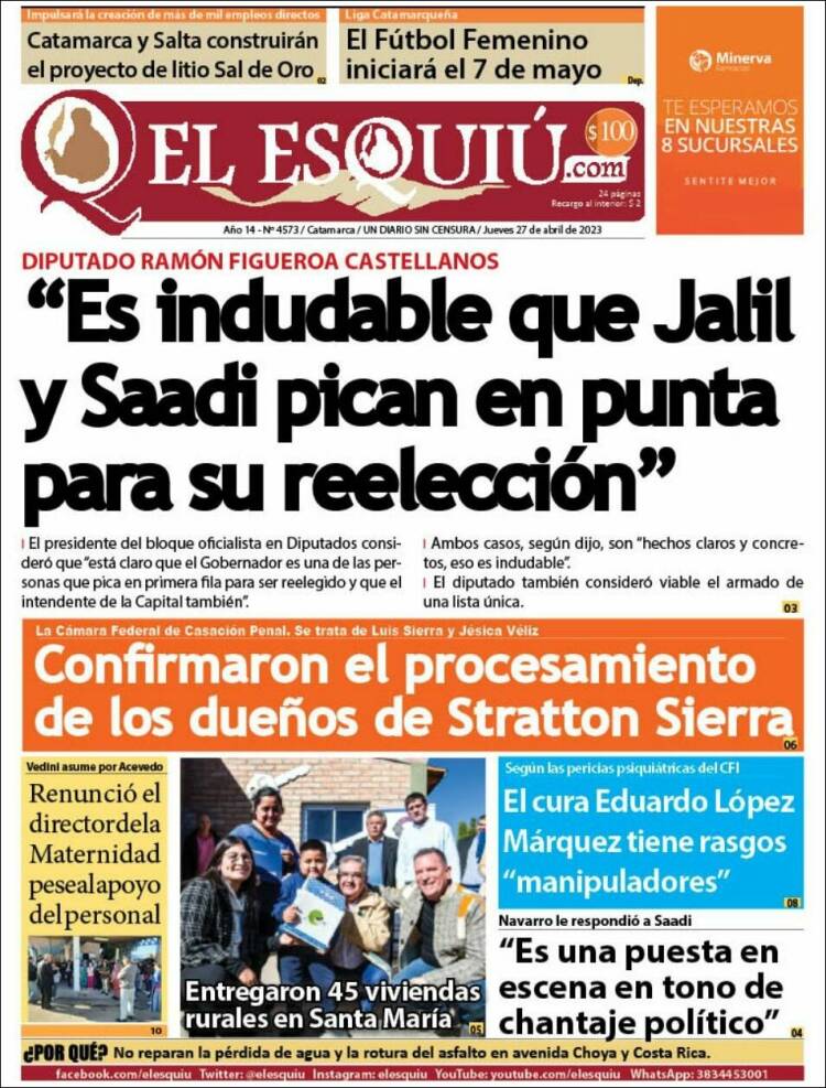 Portada de El Esquiu (Argentina)