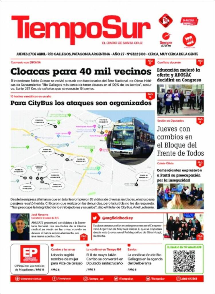 Portada de Tiempo Sur (Argentina)