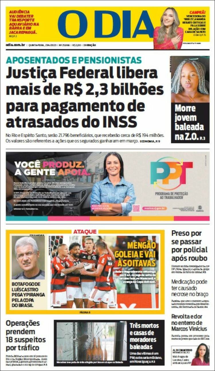 Portada de O Dia (Brasil)
