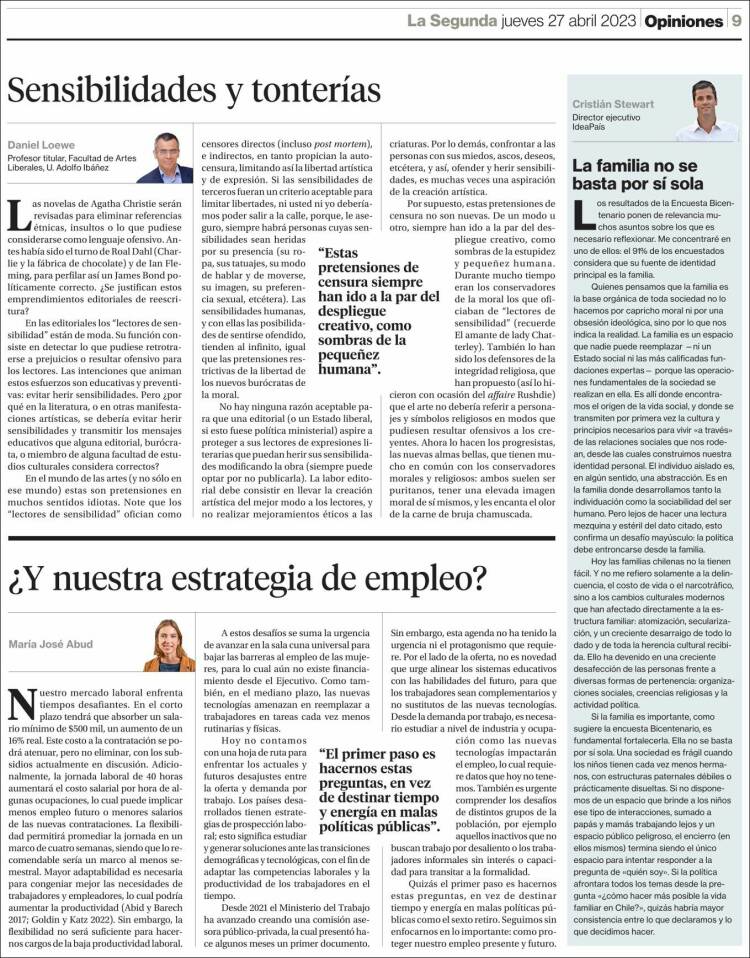 Portada de La Segunda (Chile)