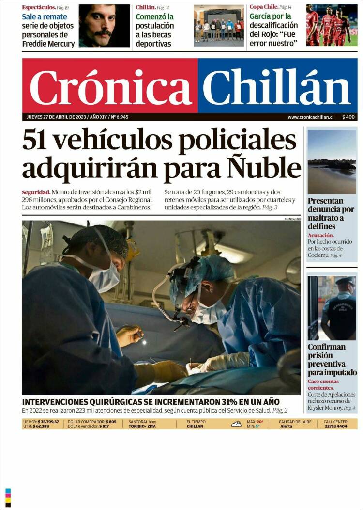 Portada de Crónica Chillán (Chile)