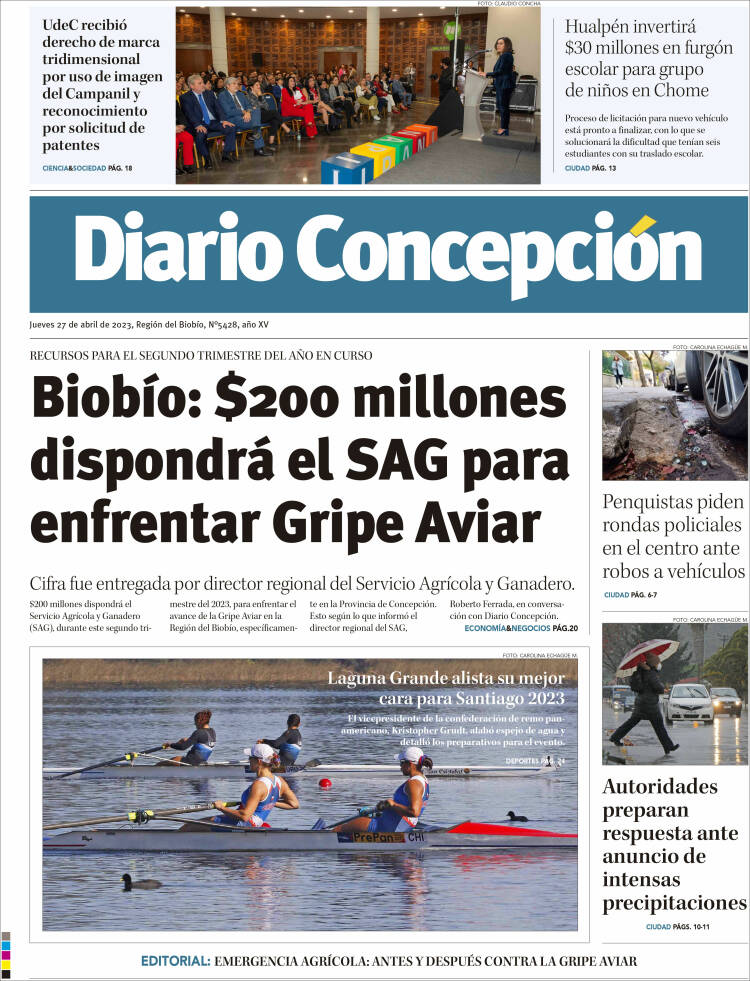 Portada de Diario de Concepción (Chile)