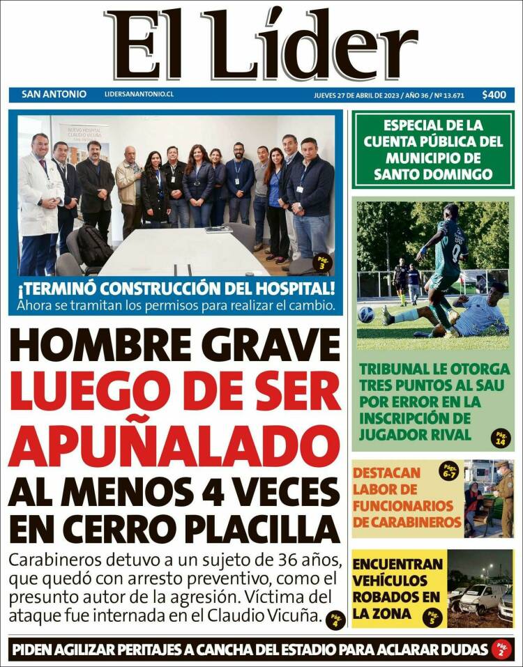 Portada de Lider de San Antonio (Chile)
