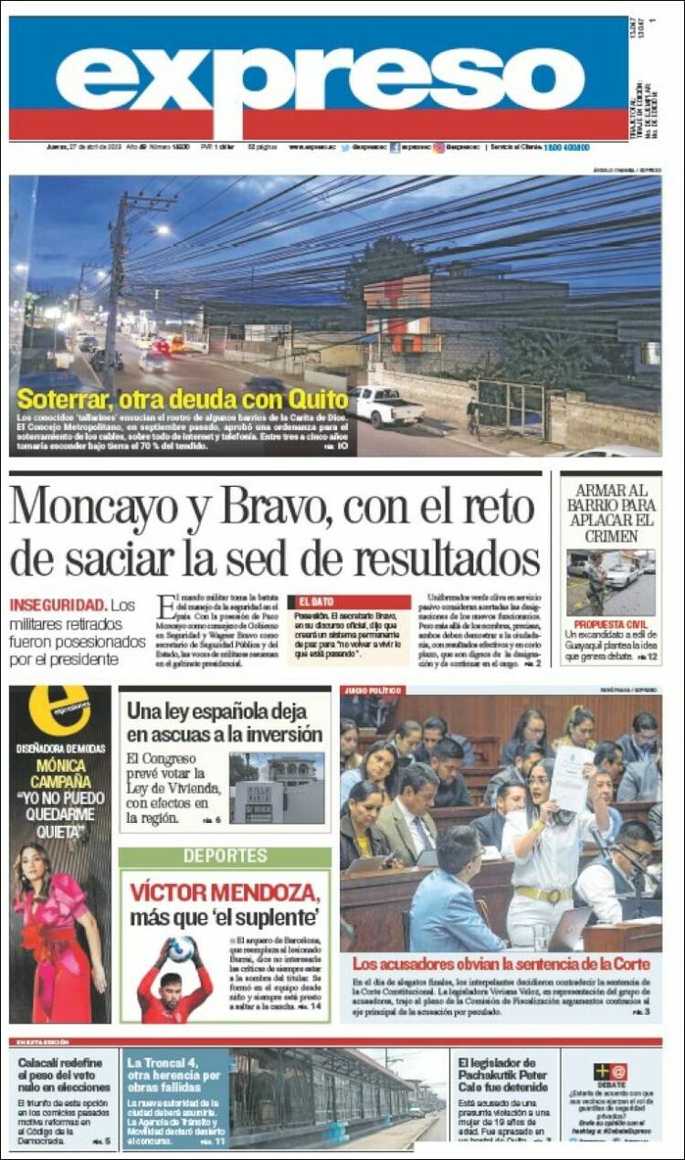 Portada de Expreso (Ecuador)