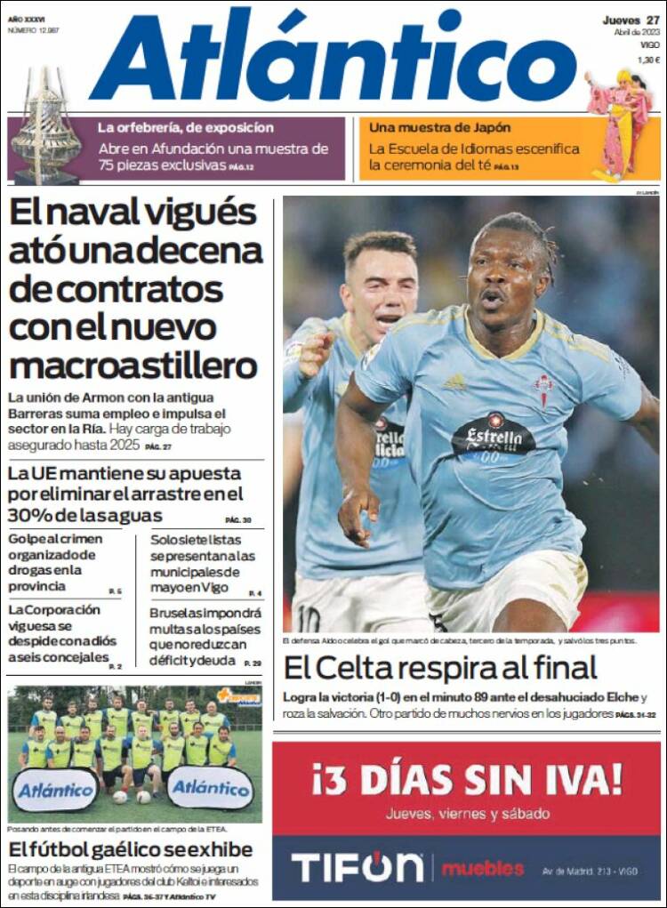 Portada de Atlántico Diario (España)