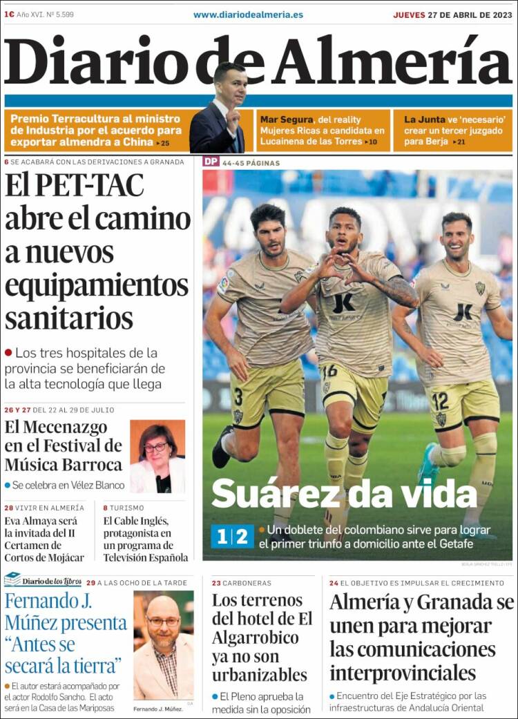 Portada de Diario de Almería (España)