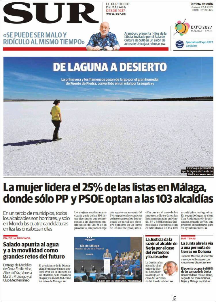 Portada de Diario el Sur (España)