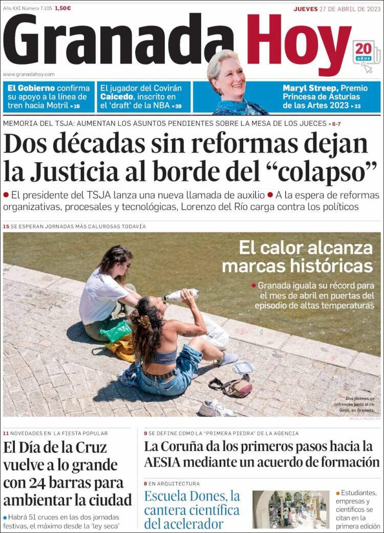 Portada de Granada Hoy (España)