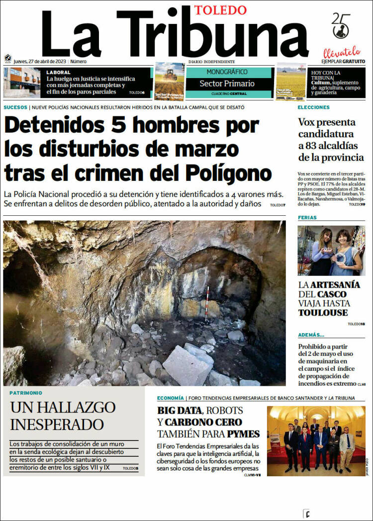 Portada de La Tribuna de Toledo (España)