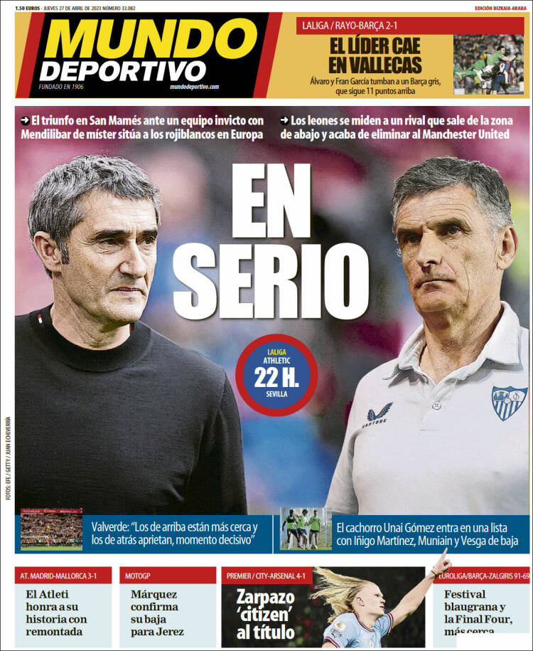 Portada de Mundo Deportivo Bizkaia (España)