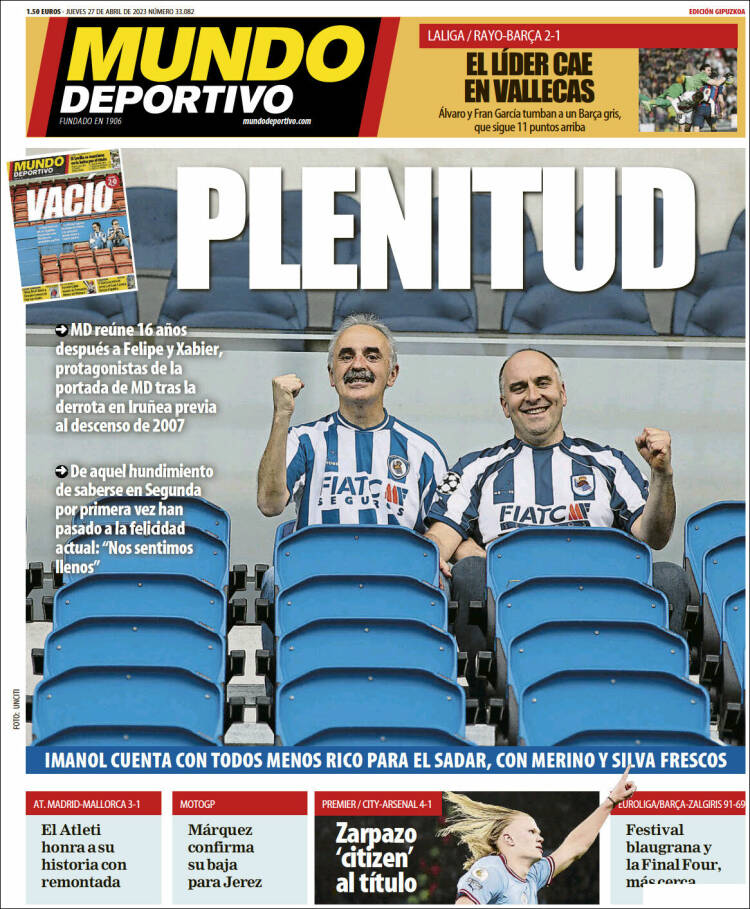 Portada de Mundo Deportivo Gipuzkoa (España)