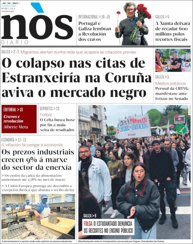 Portada de Nòs Diario (España)