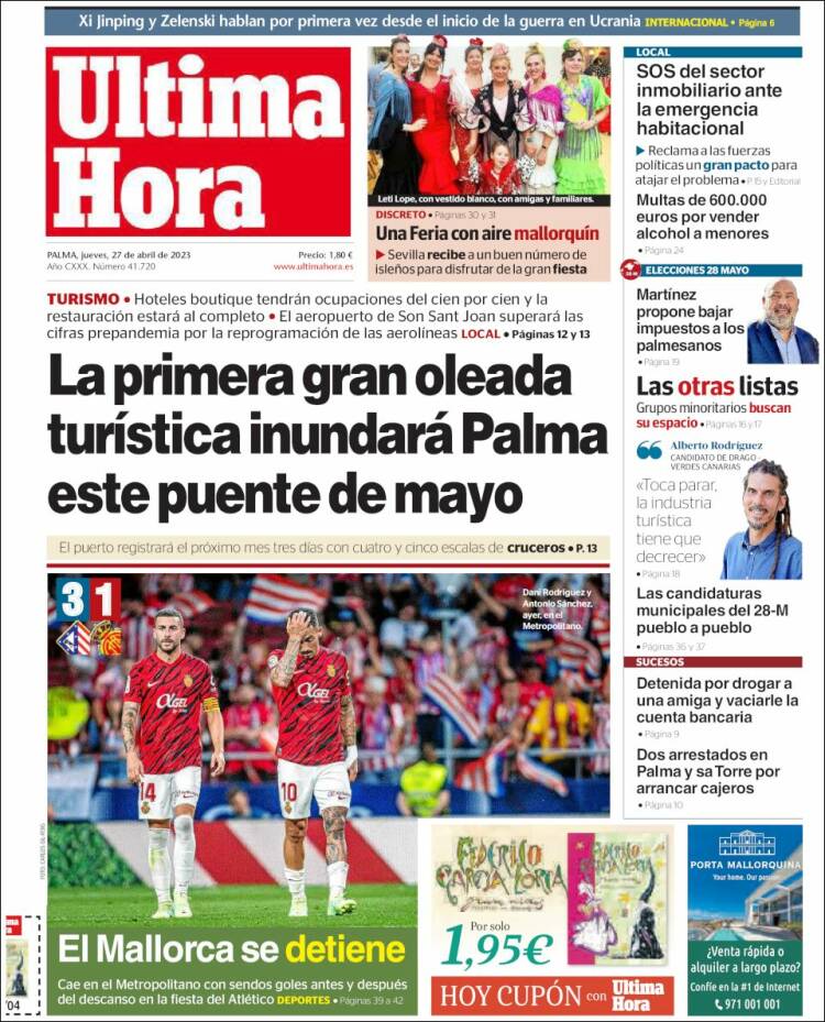 Portada de Última Hora (España)