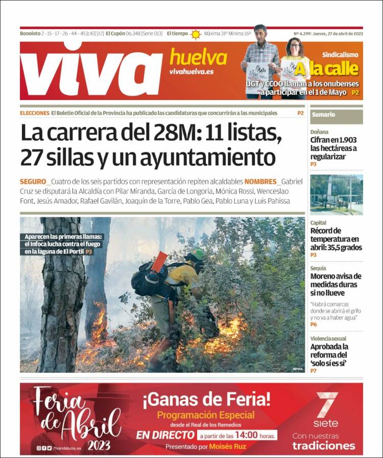 Portada de Viva Huelva (España)