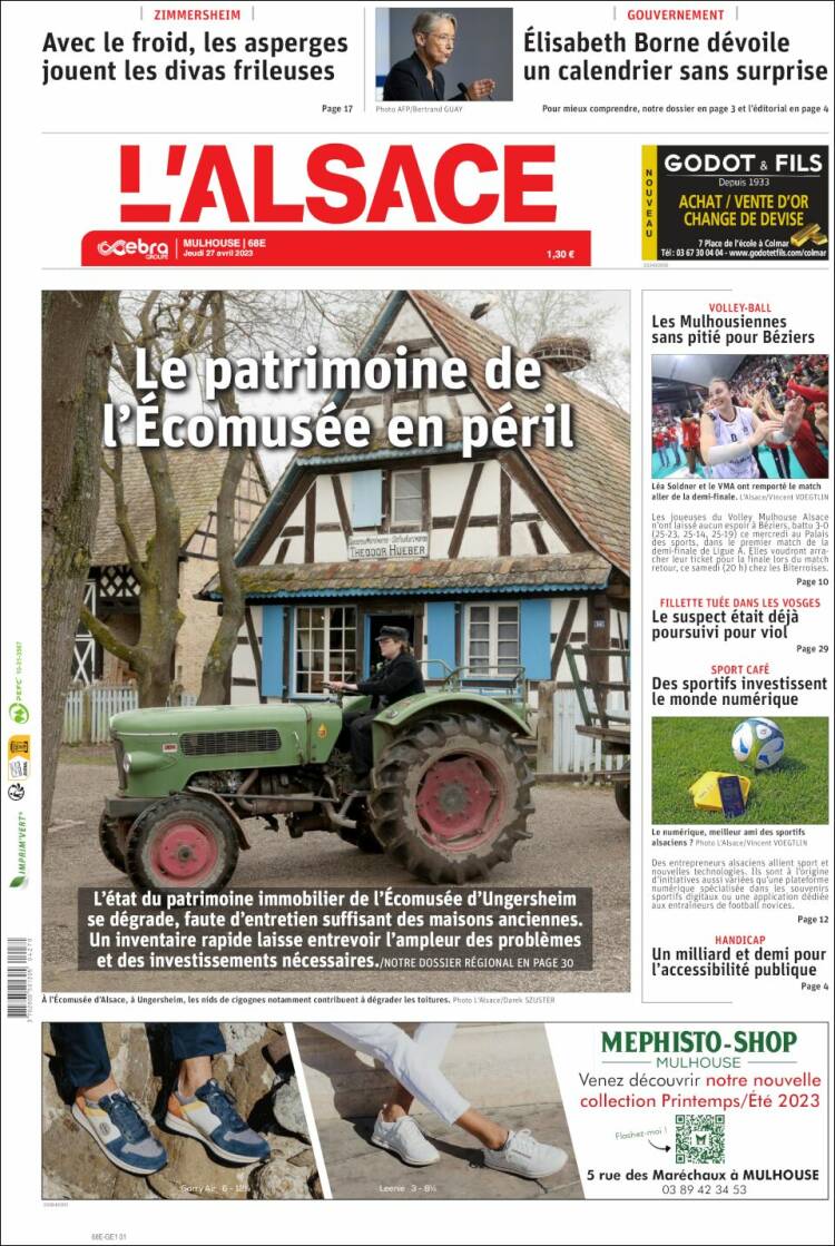 Portada de Journal L'Alsace (France)