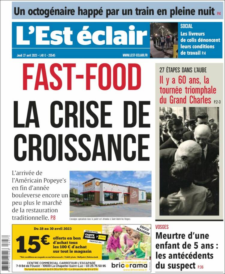 Portada de L'Est Eclair (France)