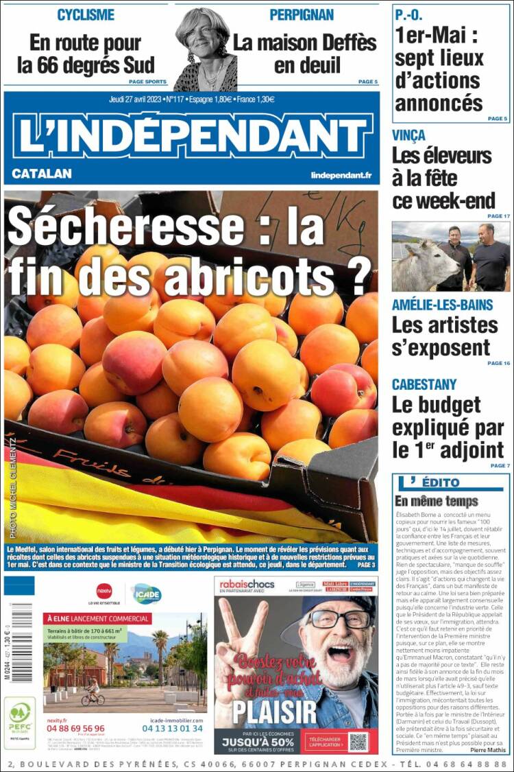 Portada de Le Indépendant (France)