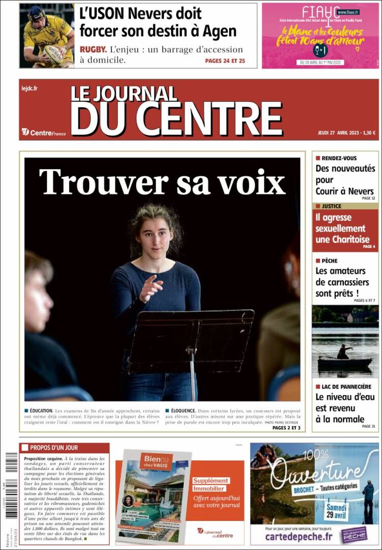 Portada de Le Journal du Centre (France)