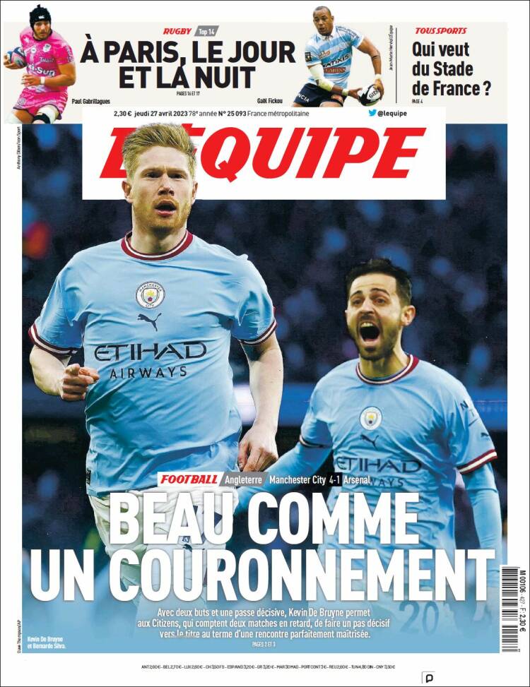 Portada de L'Equipe (France)