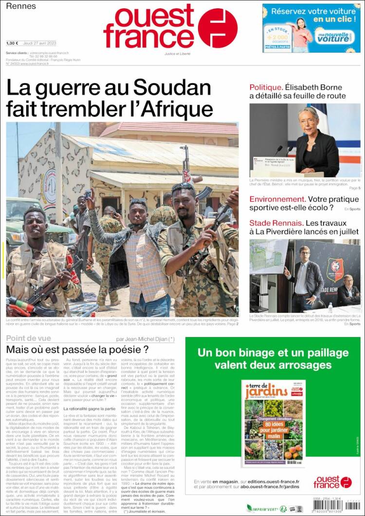 Portada de Ouest France (France)