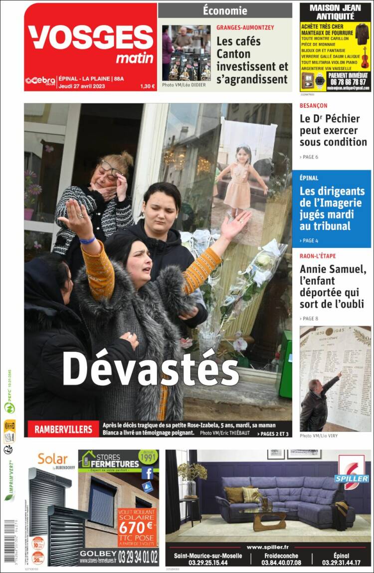 Portada de Vosges Matin (France)