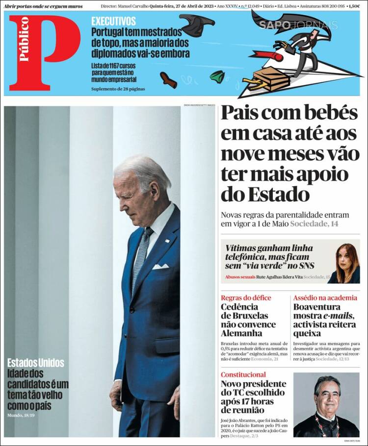 Portada de Público (Portugal)