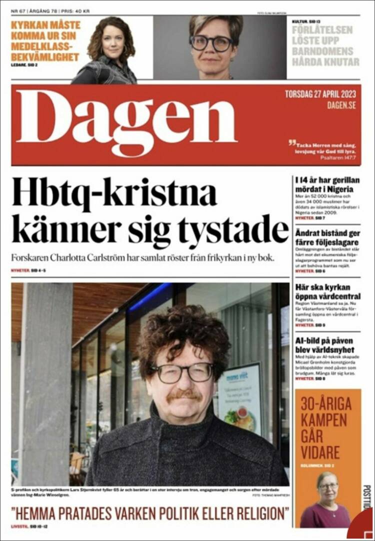 Portada de Dagen (Suecia)