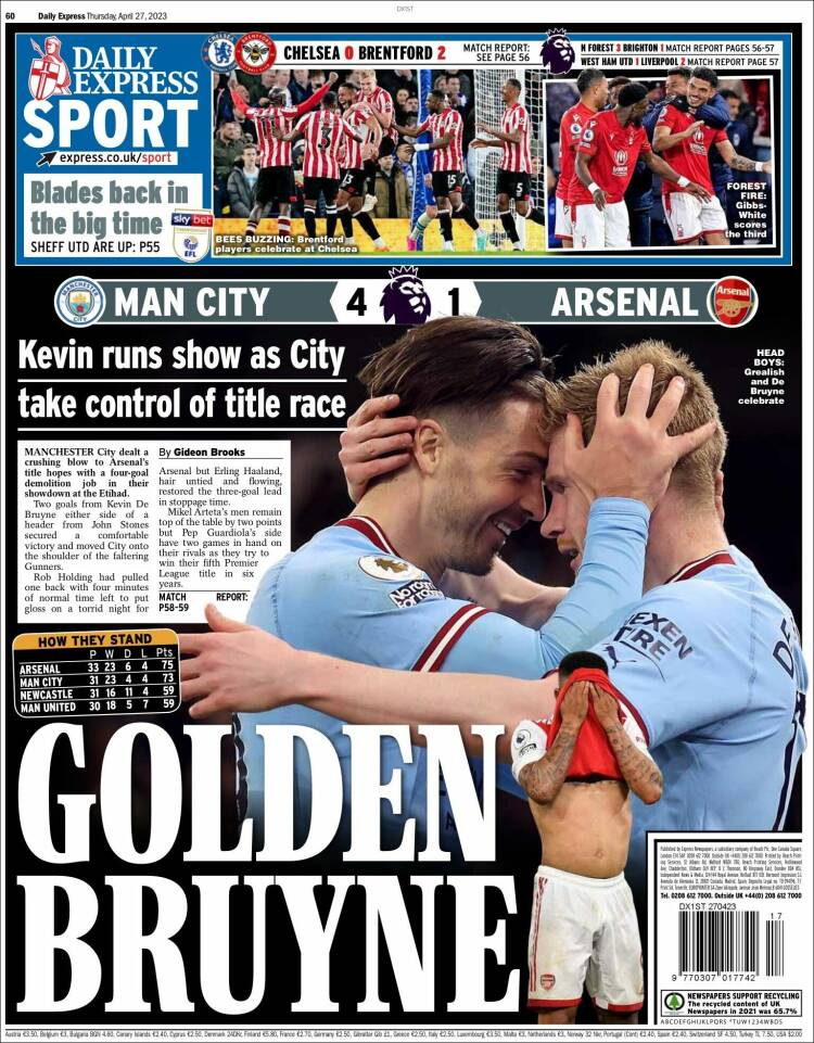 Portada de Express Sport (Reino Unido)