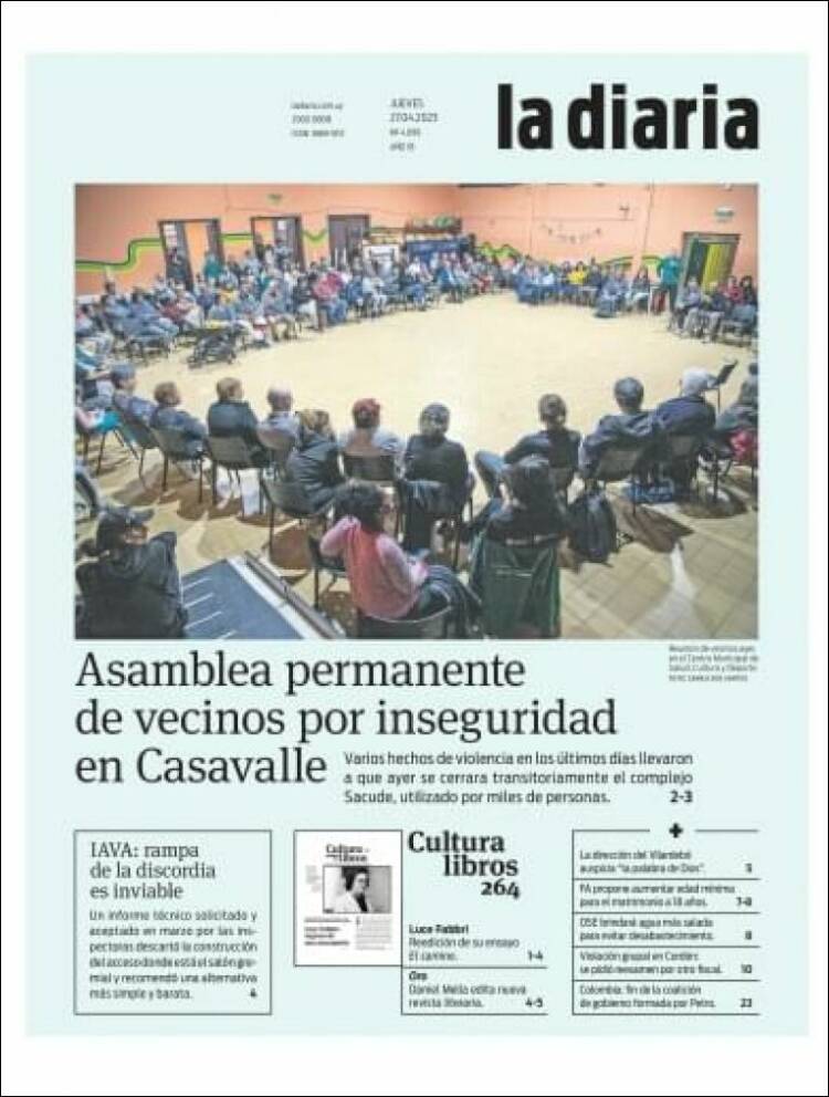 Portada de La Diaria (Uruguay)