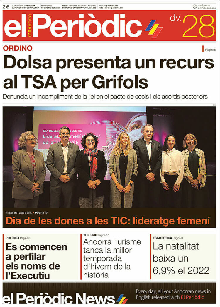 Portada de El Periòdic d'Andorra (Andorra)