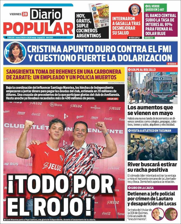 Portada de Diario Popular (Argentina)