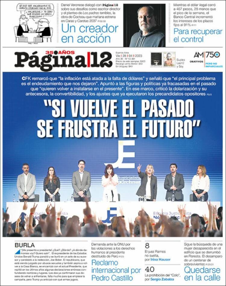 Portada de Página/12 (Argentina)