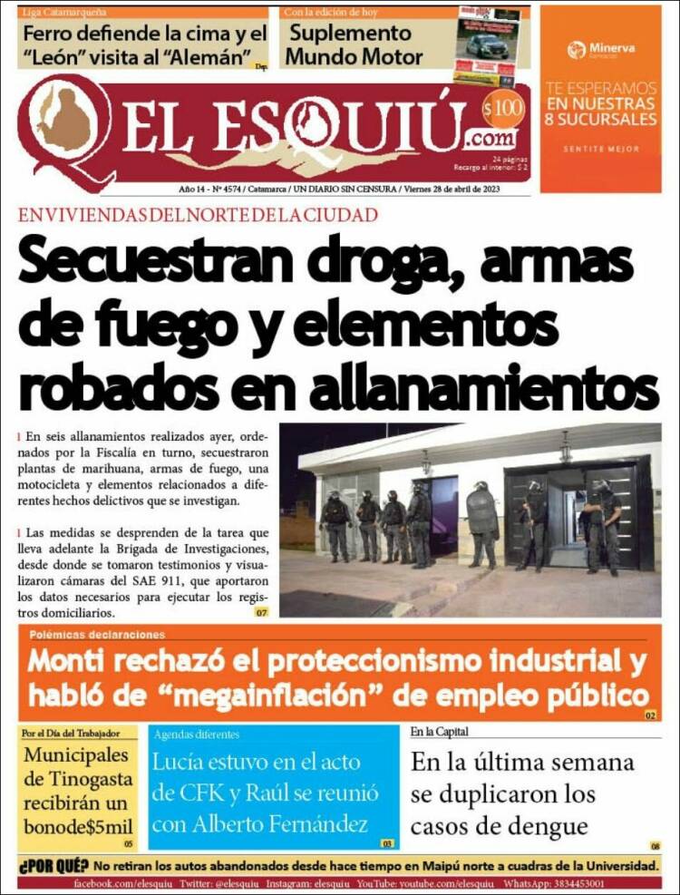 Portada de El Esquiu (Argentina)