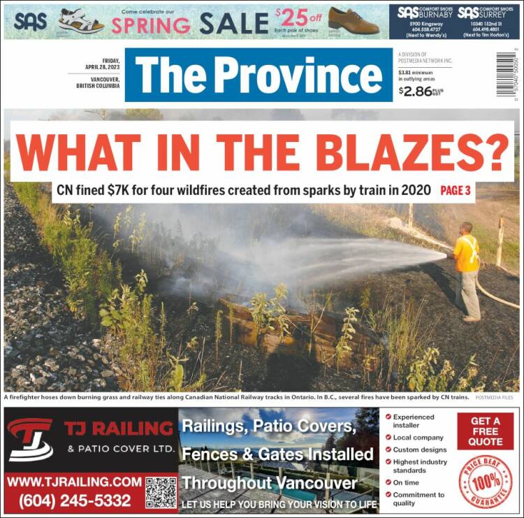 Portada de The Province (Canadá)